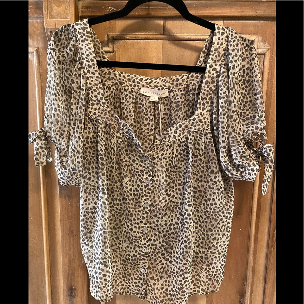 Lovestitch leopard button down top.